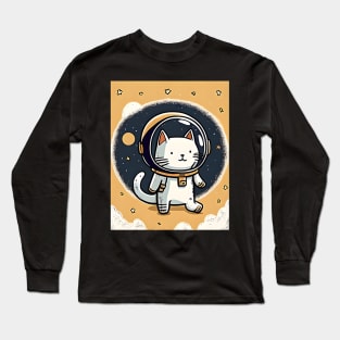 Catronaut Cat Astronaut Deep In Space Cosmic Cat Science Long Sleeve T-Shirt